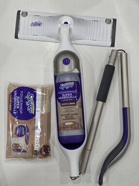 Swiffer Power Mop Kit with Refill Unscented 1 Handle 1 solution 2 Pads Fats Ship
